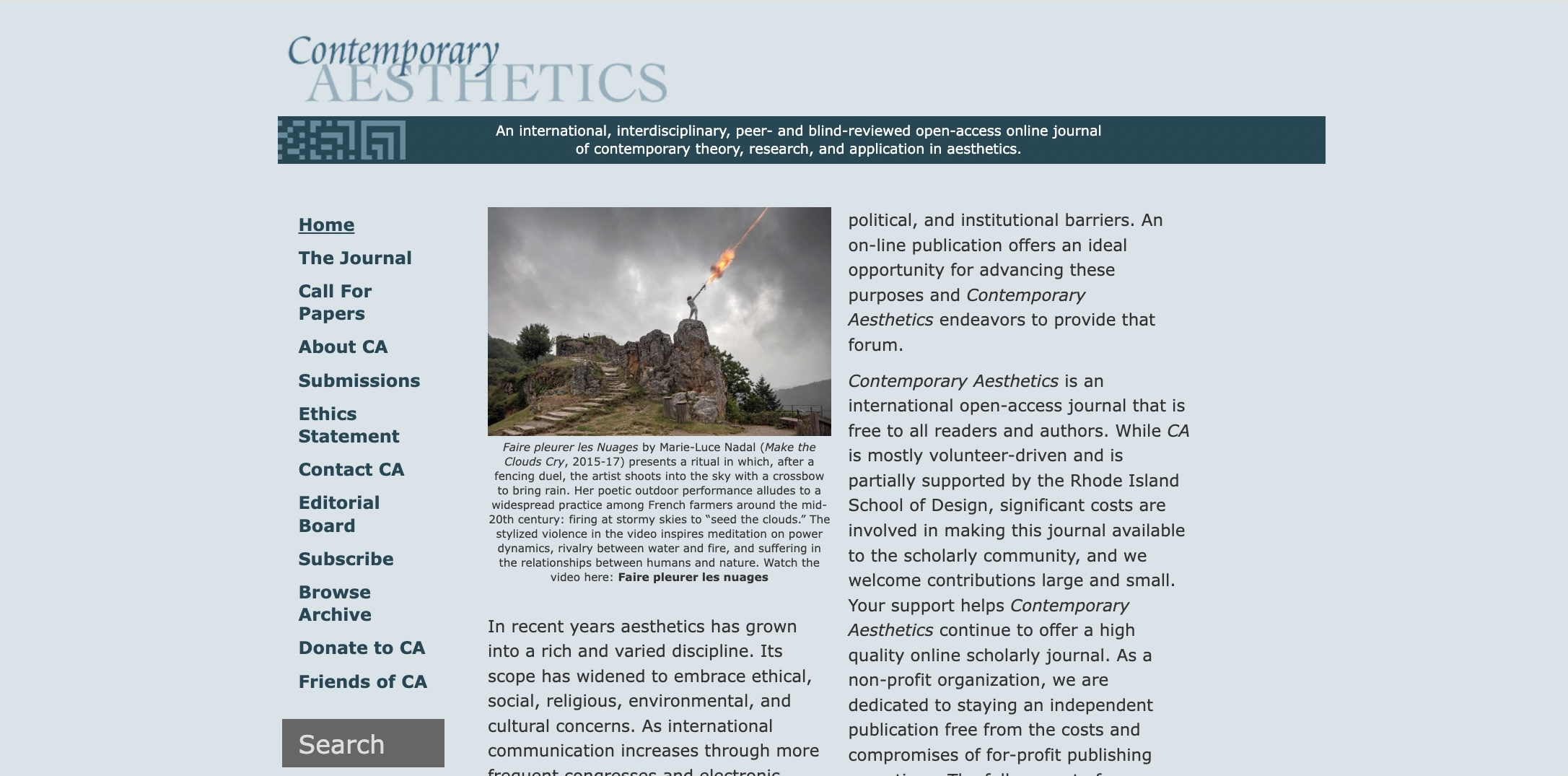Special Issue of the Journal Contemporary Aesthetics on Atmospheres | December 19, 2024
