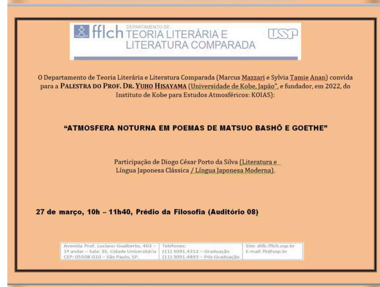 KOIAS Talk on Goethe and Bashō in Saõ Paulo, Brazil | March 27, 2025