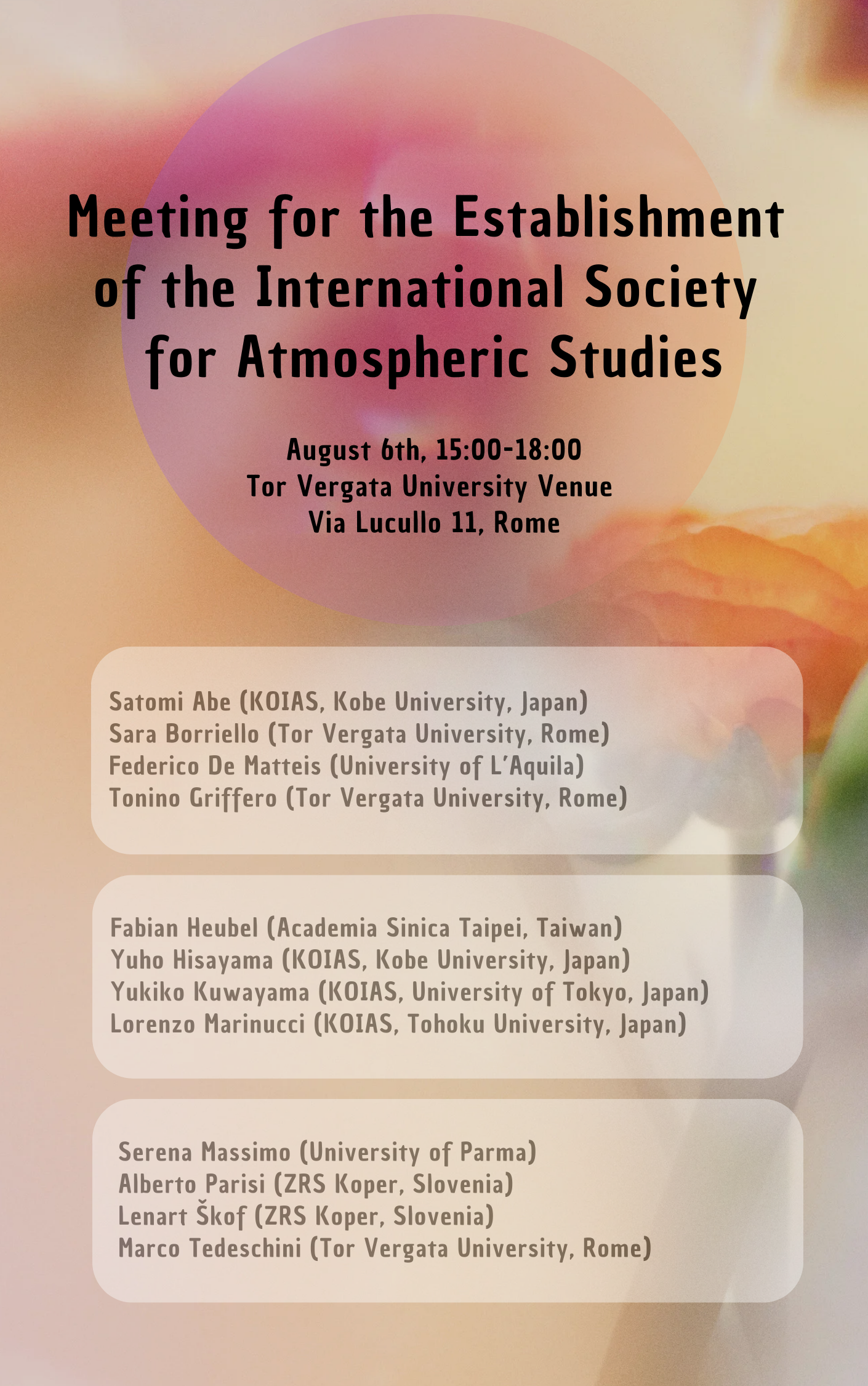 Meeting for the establishment of the international society