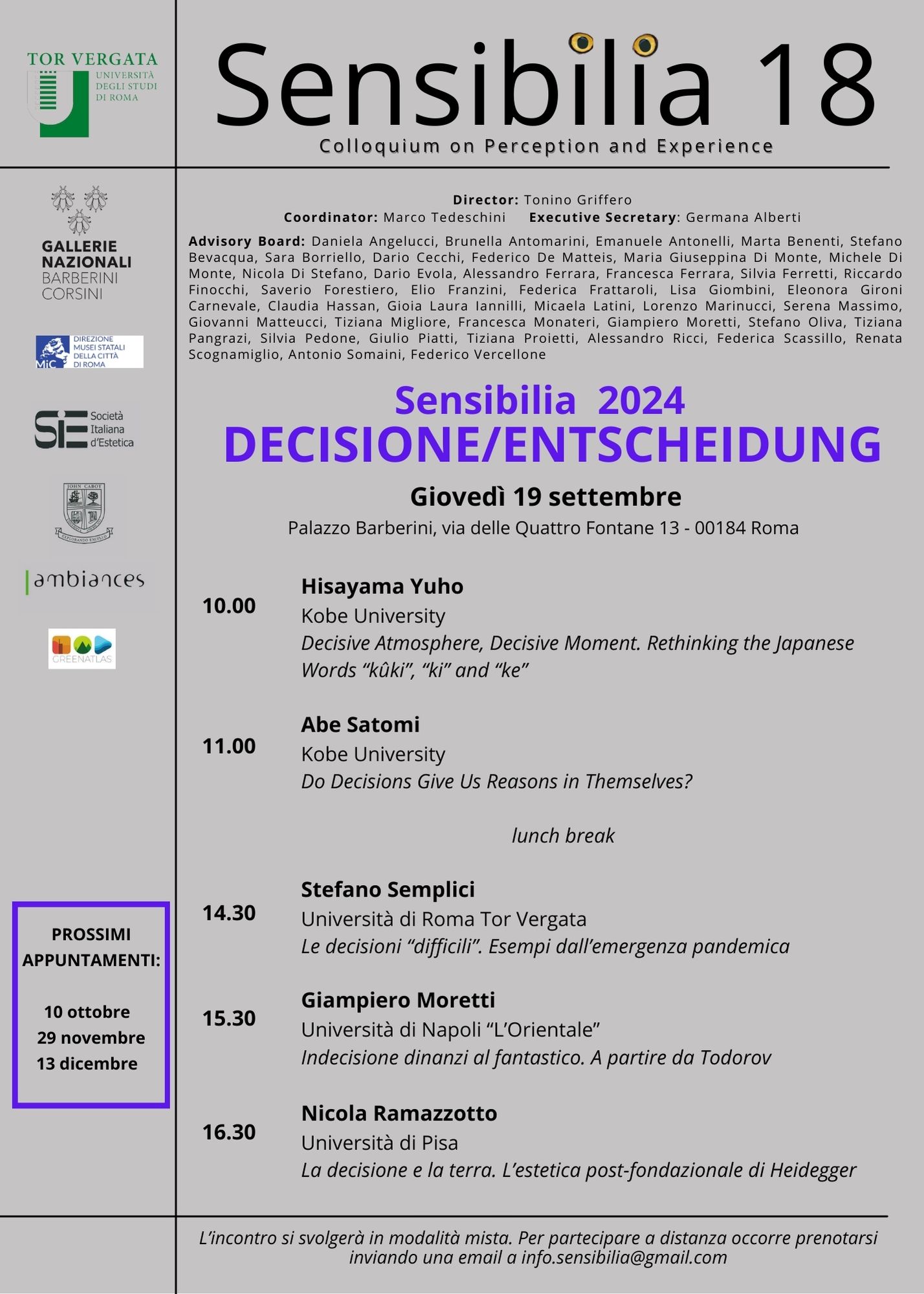 Sensibilia 18 colloquiam on perception and experience