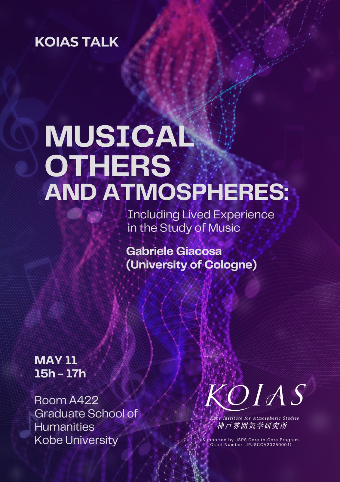 Gabriele Giacosa - KOIAS Talk MUSICAL OTHERS AND ATMOSPHERES: Including Lived Experience in the Study of Music - 11 May 2026