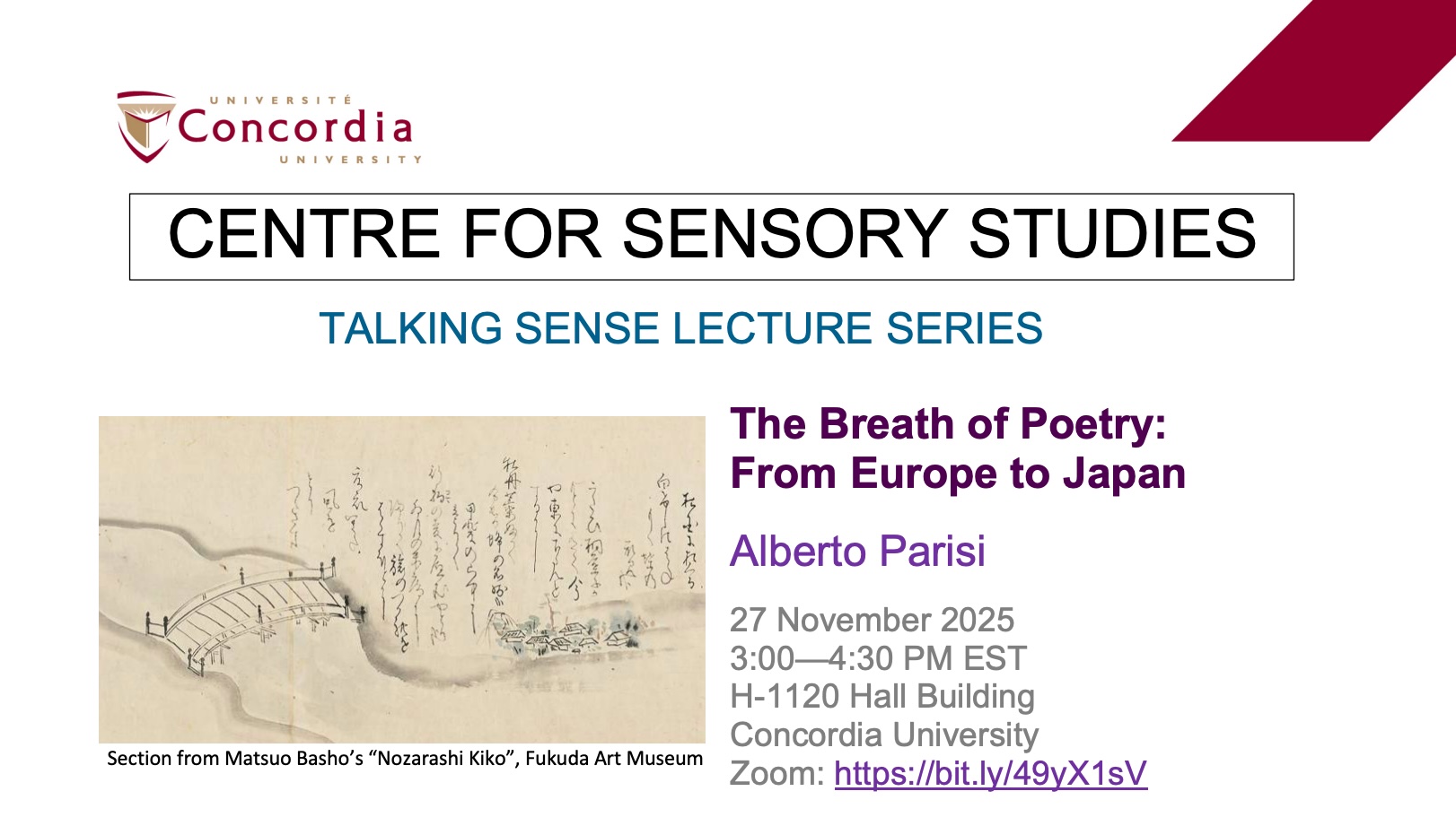 KOIAS Talk at the Centre for Sensory Studies (CSS), Concordia University | November 27, 2025